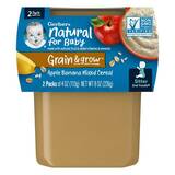 Фото Natural for Baby, Grain & Grow, 2nd Foods, смесь хлопьев с яблоком и бананом, 2 пакетика по 113 г (4 унции)