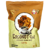 Фото Coconut Roll with Black Sesame Seeds, Coffee, 3.53 oz (100 g)