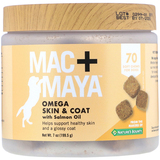 Фото Mac + Maya, омега для здоровья кожи и шерсти с лососевым жиром, для собак, 70 мягких жевательных таблеток