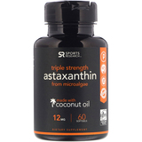Фото Astaxanthin Made With Coconut Oil, Triple Strength, 12 mg, 60 Softgels