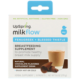 Фото Milkflow, Белковый Коктейль с Пажитником и Блаженным Чертополохом, Вкус Натурального Шоколада, 18 Пакетов, по 15 г Каждый
