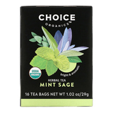 Фото Herbal Tea, Mint Sage, Caffeine Free, 16 Tea Bags, 1.02 oz (29 g)