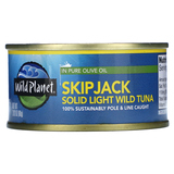 Фото SkipJack, солидный светлый дикий тунец в чистом оливковом масле, 80 г (2,82 унции)