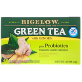 Фото Green Tea with Ginger Plus Probiotics, 18 Tea Bags, .90 oz (25 g)