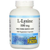 Фото L-Lysine, 500 mg, 180 Vegetarian Capsules