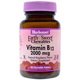 Фото Жевательные таблетки «EarthSweet», витамин B12, натуральный вкус малины, 2000 мкг, 90 шт.
