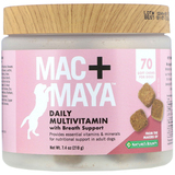Фото Mac + Maya, мультивитаминная добавка для ежедневного приема, для поддержки дыхательной системы, для собак, 70 мягких жевательных таблеток