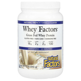 Фото Whey Factors, сывороточный протеин травяного откорма, натуральная французская ваниль, 340 г (12 унций)