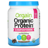 Фото Organic Protein & Superfoods Powder, Plant Based, Creamy Chocolate Fudge, 1.12 lb (510 g)