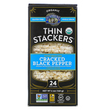 Фото Organic Thin Stackers, Puffed Grain Cakes, Cracked Black Pepper, Lightly Salted, 24 Rice Cakes, 6 oz (168 g)