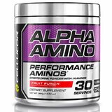Фото Alpha Amino, аминокислоты с разветвлённой цепью для производительности, фруктовый пунш, 13,4 унц. (381 г)