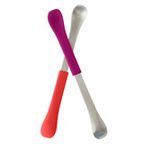 Фото Swap, 2-in-1 Feeding Spoon, 4 + Months, Coral & Plum, 2 Spoons