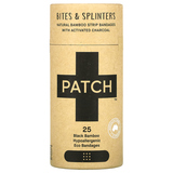 Фото Natural Bamboo Strip Bandages with Activated Charcoal, Bites & Splinters, Black, 25 Eco Bandages