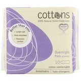Фото 100% Natural Cotton Coversheet, Overnight Pads with Wings, Heavy, 10 Pads