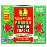 Фото Fruity Raisin Snacks, кислый арбуз, 7 пакетиков по 20 г (0,7 унции)