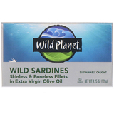 Фото Wild Sardines Skinless & Boneless Fillets In Extra Virgin Olive Oil, 4.25 oz (120 g)