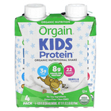 Фото Kids Protein, органический питательный коктейль, ваниль, 4 пакетика, по 244 мл (8,25 жидк. Унции)