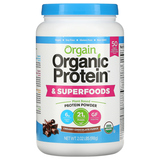 Фото Organic Protein & Superfoods Powder, Plant Based, Creamy Chocolate Fudge, 2.02 lbs (918 g)