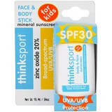 Фото Thinksport, Face & Body, Sunscreen Stick, For Kids, SPF 30, 64 oz (18.4 g)
