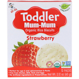 Фото Toddler Mum-Mum, Органические рисовые бисквиты, Клубника, 12 упаковок, 2,12 унц. (60 г)