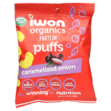 Фото Organics Protein Puffs, карамелизованный лук, 8 пакетиков по 42 г (1,5 унции)