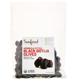 Фото Сертифицированные натуральные оливки сорта Black Botija, без косточек, с зеленью, 8 унций (227 г)
