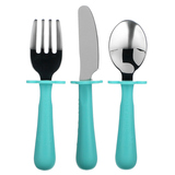 Фото Stainless Steel Fork, Knife & Spoon Set, 18m+, Teal, 1 Set
